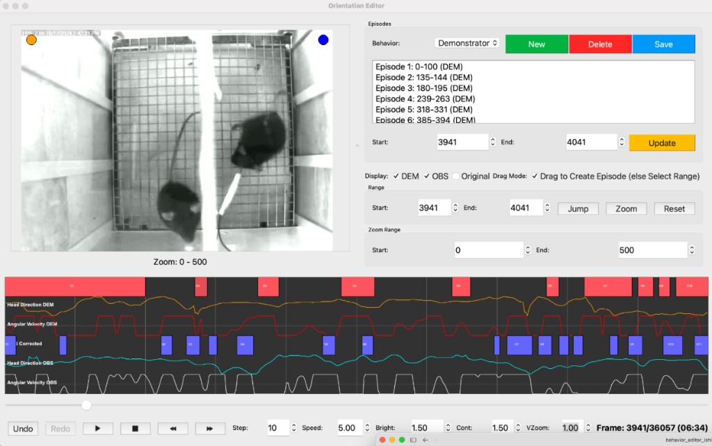 PyQt Orientation Editor with video, DEM/OBS episodes, and feature traces